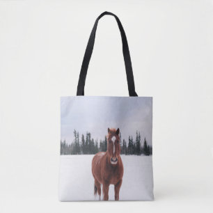 BOLSA TOTE DOIS CAVALOS NA NEVE