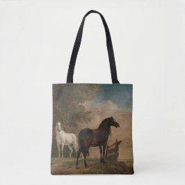 Bolsa Tote Dois Cavalos num Prado Perto de Porta (Paulus Pott