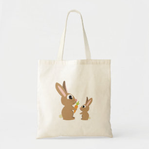 Bolsa Tote Dois Coelhos Cujos Compartilham Cenoura