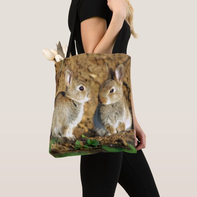 Bolsa Tote Dois coelhos do bebê (Close Up)