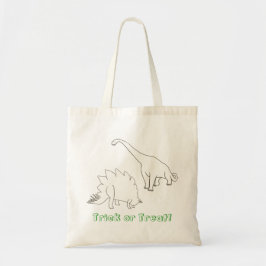 Bolsa Tote Dois Dinossauros, Contorno, Sacolas de Truque ou T