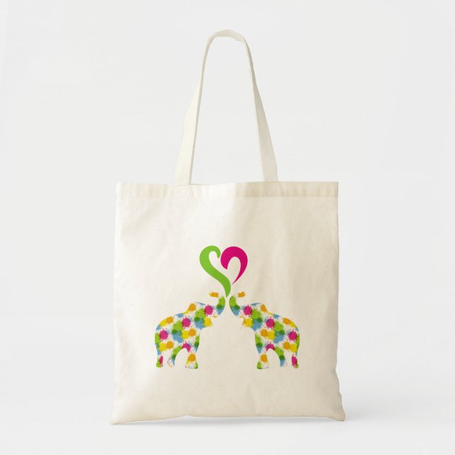 Bolsa Tote Dois elefantes apaixonados (Frente)