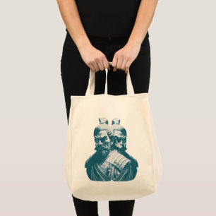 Bolsa Tote Dois Estatuetas de Samurai Japoneses Design