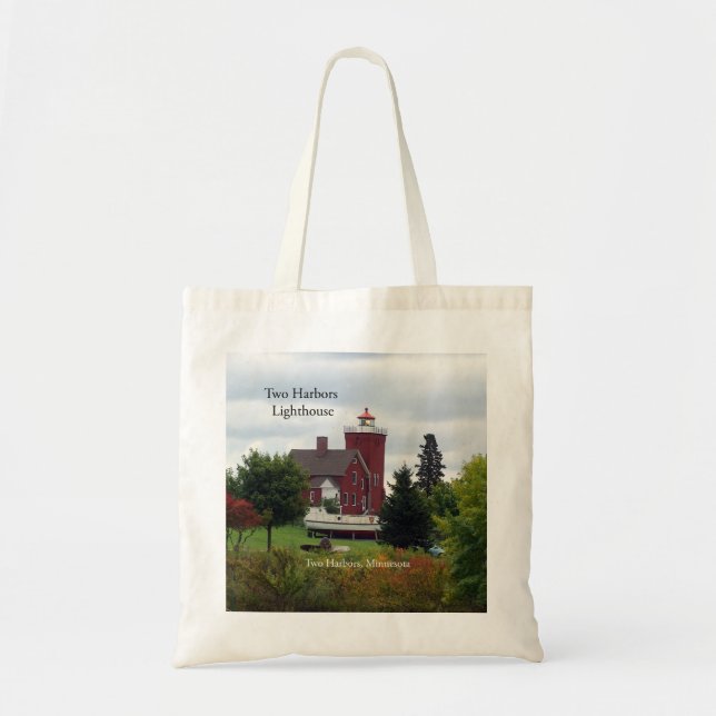 Bolsa Tote Dois Farol de Harbors e saco de toalhas de barco (Frente)