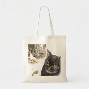 Bolsa Tote Dois gatos - tabby e tortie
