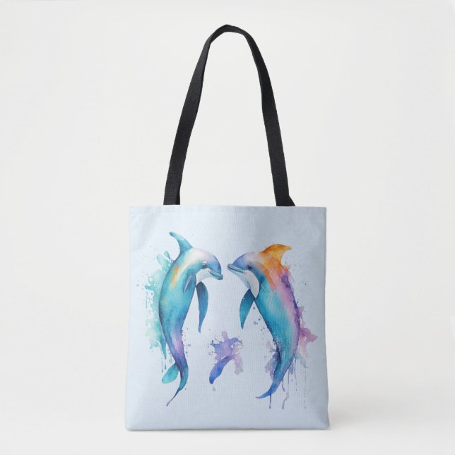 Bolsa Tote Dois golfinhos bonitos (Frente)