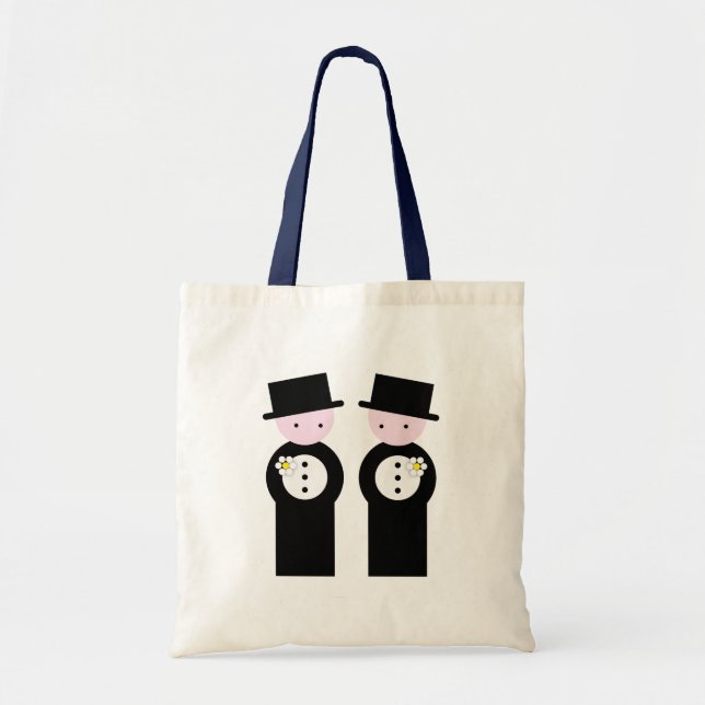 Bolsa Tote Dois noivos caucasianos (Frente)