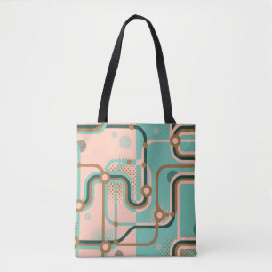 Bolsa Tote Dois padrões perfeitos em cores diferentes. Abstr