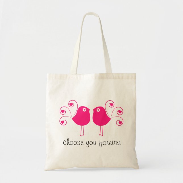 Bolsa Tote Dois pássaros apaixonados (Frente)