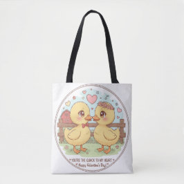 Bolsa Tote dois patos e amor, você é o grasnar do meu coração