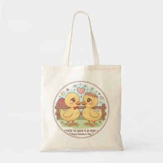 Bolsa Tote dois patos e amor, você é o grasnar do meu coração