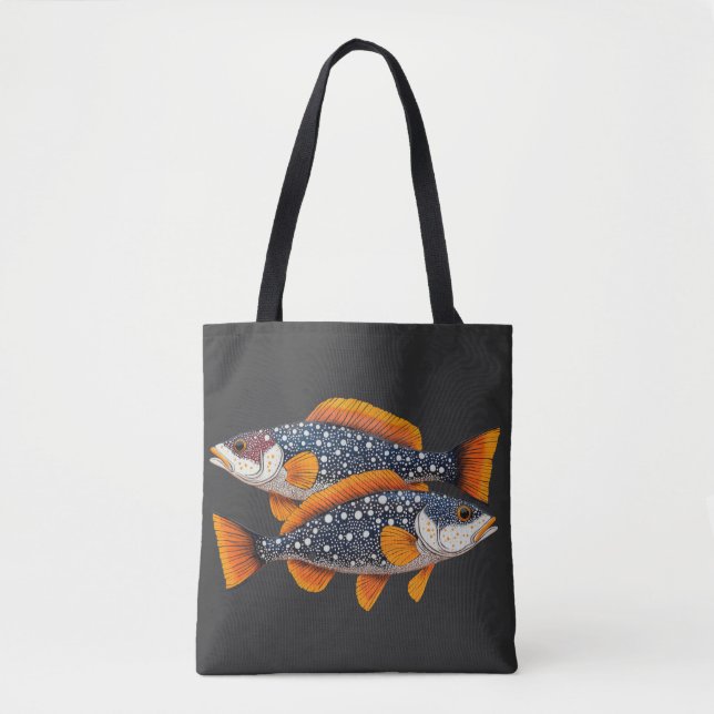 Bolsa Tote Dois peixes manchados (Frente)
