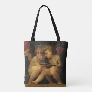 Bolsa Tote Dois Querubins Lendo por Rosso Fiorentino, Anjos