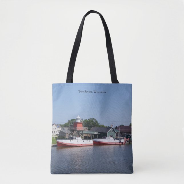 Bolsa Tote Dois Rios, Wisconsin em todo saco (Frente)