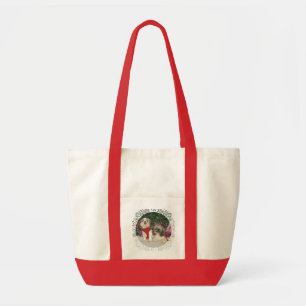 Bolsa Tote Dois Shih Tzus em um Jardim