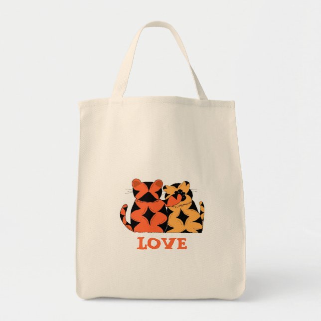 Bolsa Tote Dois Tigres - Amor (Frente)