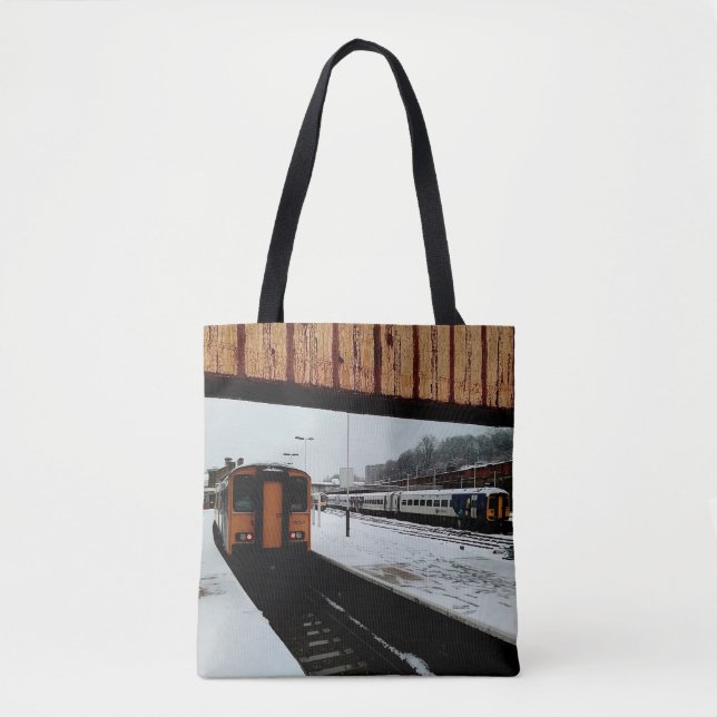 Bolsa Tote Dois trens, na estação (Frente)