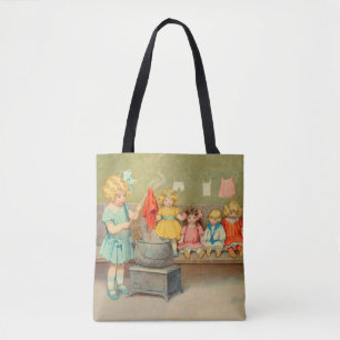 Bolsa Tote Dolly Menina da Lavanderia Vintage Boneca Fofa
