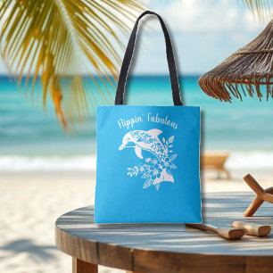 Bolsa Tote Dolphin-Flippin do Havaí - Azul Fabuloso e Claro