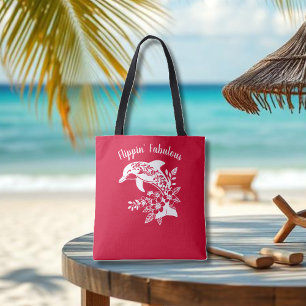 Bolsa Tote Dolphin-Flippin' Fabulous-Cherry Red