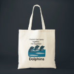 Bolsa Tote Dolphins Aquatic Animal Friendship<br><div class="desc">Dolphins Aquatic Animal Friendship Tote Bag originally designed by Nisha Prabhu. The Dolphins Aquatic Animal Friendship Tote Bag features a delightful and eye-catching design celebrating the playful spirit of dolphins and marine life. This spacious tote showcases vibrant illustrations of dolphins swimming gracefully through sparkling waves, symbolizing friendship and harmony with...</div>