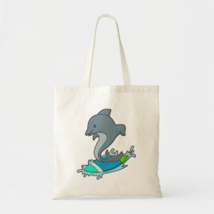 Bolsa Tote Dolpin como Surfer com Surfboard