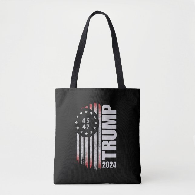 Bolsa Tote Donald Trump 2024 Votação 45 47 Americano (Frente)