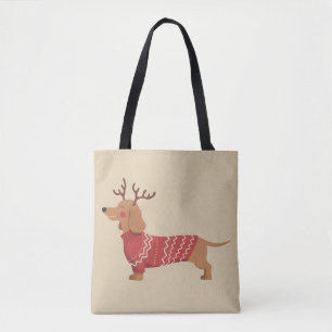 Bolsa Tote Dono de cachorro de Natal Presente de Dachshund Fé