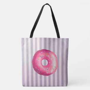Bolsa Tote Donut Com Cobertura Rosa E Confeitos
