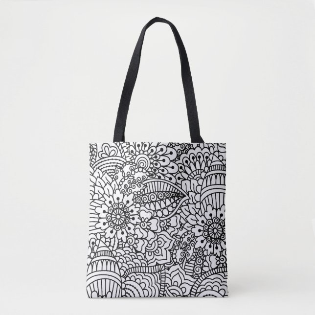 Bolsa Tote Doodle 2 da flor (Frente)