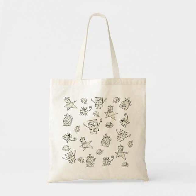 Bolsa Tote Doodle Bob Pattern (Frente)