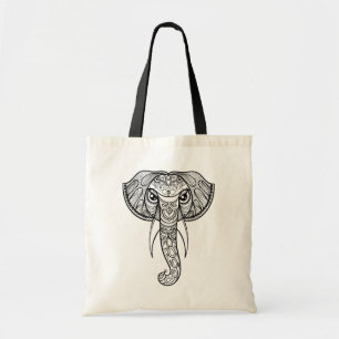 Bolsa Tote Doodle da cabeça do elefante