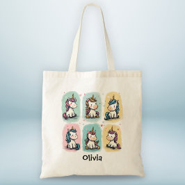 Bolsa Tote Doodle de Unicórnio Fofo