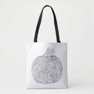 Bolsa Tote Doodle decorativo 2 da abóbora