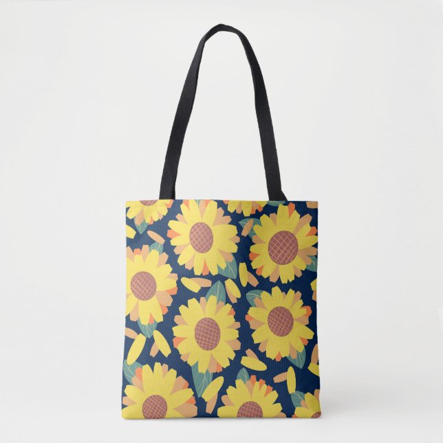 Bolsa Tote Doodle Flor de Sol (Frente)