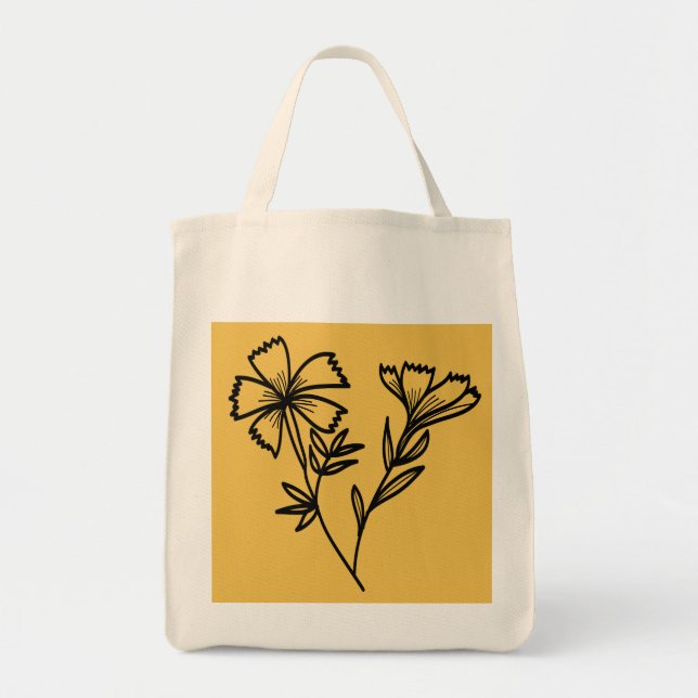 Bolsa Tote doodle floral (Frente)