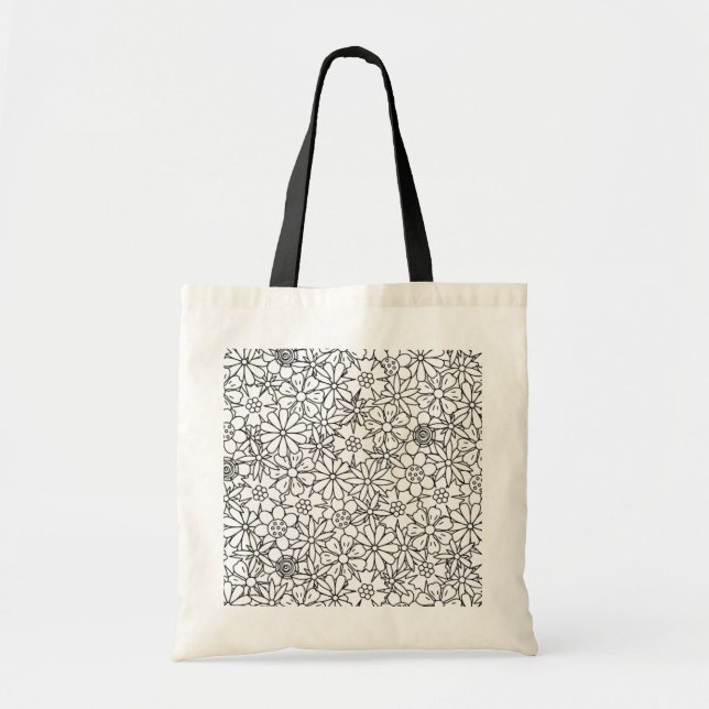 Bolsa Tote Doodle floral (Frente)