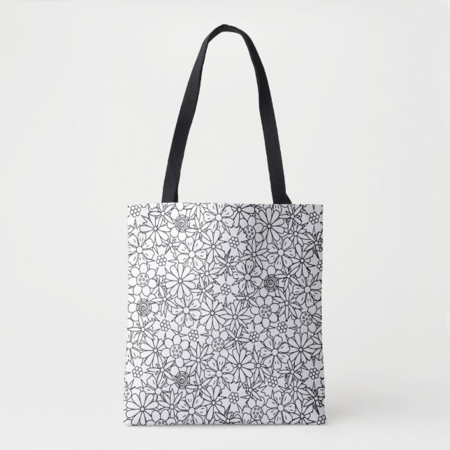 Bolsa Tote Doodle floral 2 (Frente)