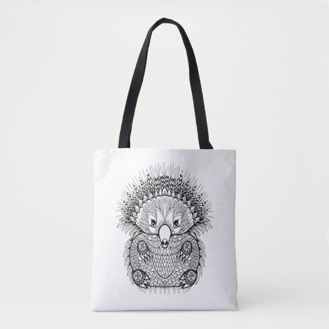 Bolsa Tote Doodle tirado mão 2 do Echidna (Frente)