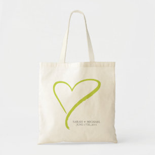 Bolsa Tote Doodle verde do coração