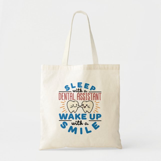 Bolsa Tote Dorme com um Acordar Dental Adormecido com um Sorr (Frente)