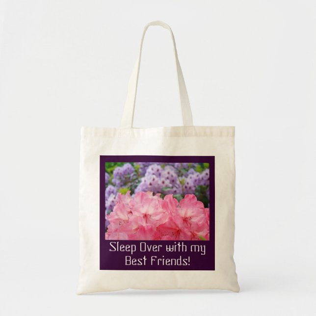 Bolsa Tote Dormir com meus Melhores Amigos! Sacolas Flores (Frente)