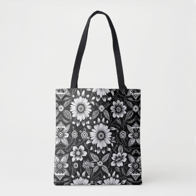 Bolsa Tote Dose de Margarida B&W  (Frente)