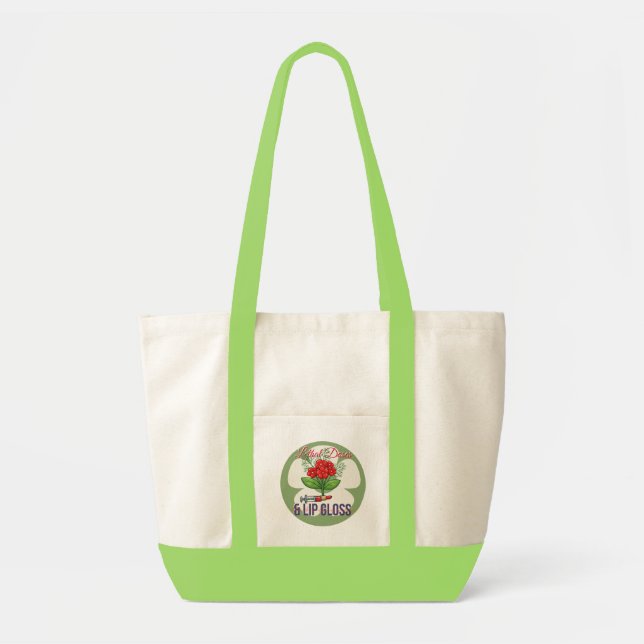 Bolsa Tote "Doses Letais & Brilho Labial"-Saco de Presente Di (Frente)