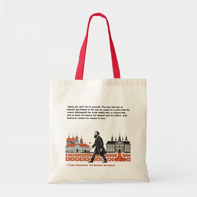 Bolsa Tote Dostoevsky caminhando em Santo Petersburg Design (Frente)