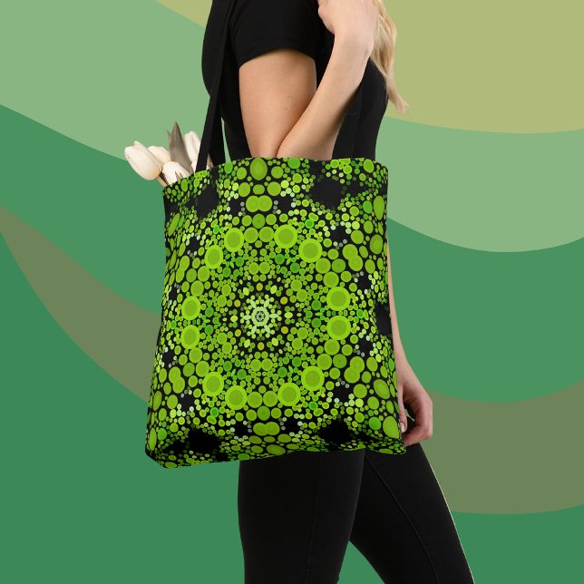 Bolsa Tote Dot Mandala Flower Green (Criador carregado)