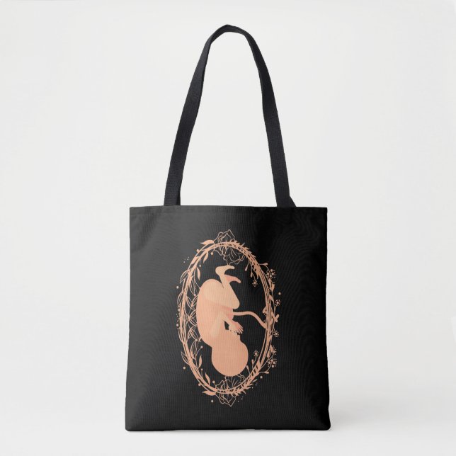 Bolsa Tote Doula Baby Pregnant Floral Doula Parteira Nascimen (Frente)