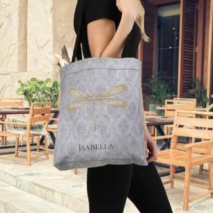 Bolsa Tote Dourada Dragonfly Damask