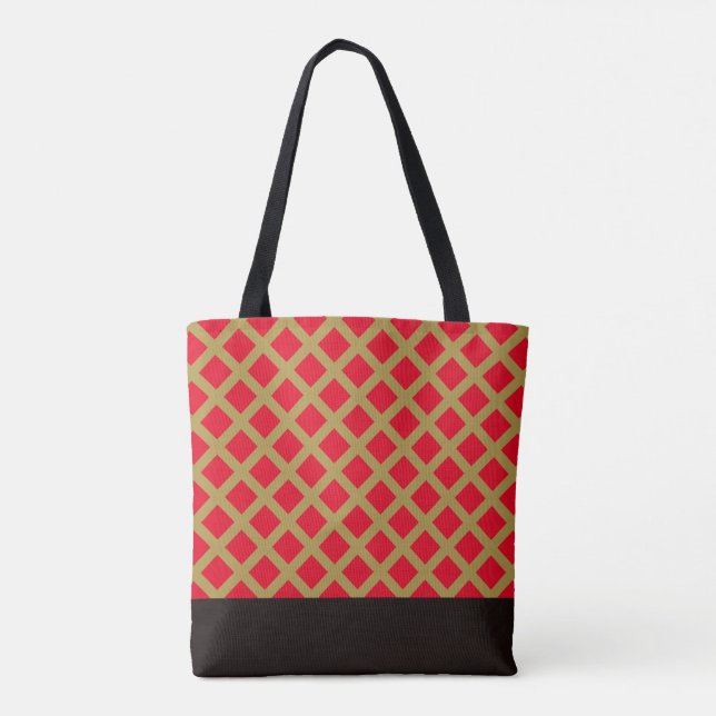 Bolsa Tote Dourada e trava vermelha (Verso)
