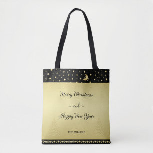 Bolsa Tote Douradas estrelas brilhantes de Natal, patas em ou
